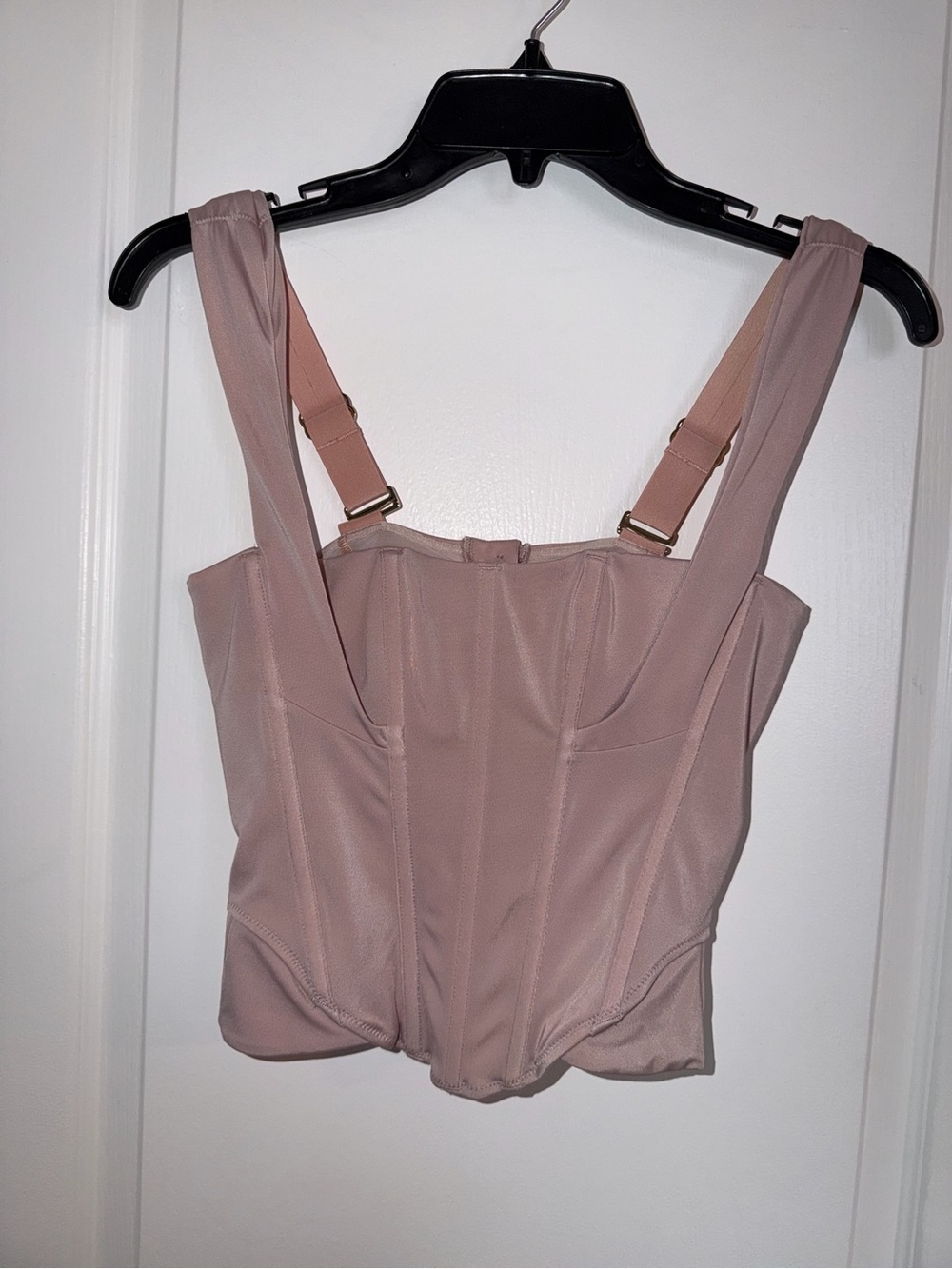 Women’s Blush Pink Corset Crop Top — Size Small